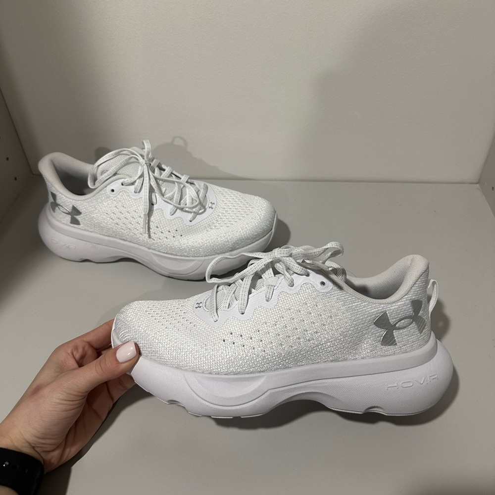 Under Armour White Women's Knit Running Sneakers